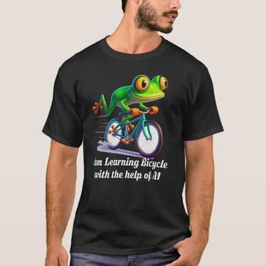 Ik leer fietsen met behulp van AI T-shirt (Voorkant)
