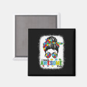 Ik leer Geweldige Kinder Autism Awareness Bun Bl Magneet (Voorkant / Achterkant)