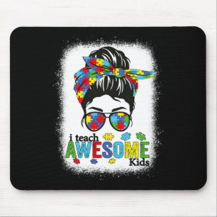 Ik leer Geweldige Kinder Autism Awareness Bun Bl Muismat