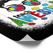 Ik leer Geweldige Kinder Autism Awareness Bun Bl Poster (Hoek)