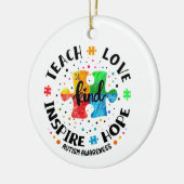 Ik leer Geweldige Kinder autisme-bewustmakingseres Keramisch Ornament (Links)