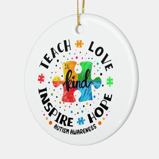 Ik leer Geweldige Kinder autisme-bewustmakingseres Keramisch Ornament (Links)