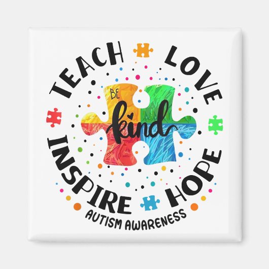 Ik leer Geweldige Kinder autisme-bewustmakingseres Magneet (Voorkant)