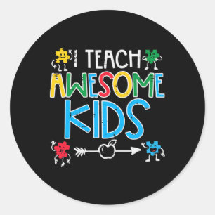 Ik leer Geweldige Kinder autisme-bewustmakingseres Ronde Sticker