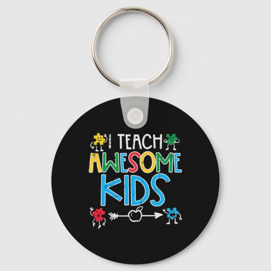 Ik leer Geweldige Kinder autisme-bewustmakingseres Sleutelhanger (Voorkant)