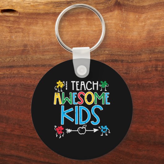 Ik leer Geweldige Kinder autisme-bewustmakingseres Sleutelhanger (Voorkant)