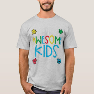 Ik leer Geweldige Kinder autisme-bewustmakingseres T-shirt