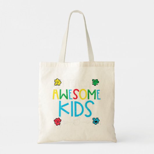 Ik leer Geweldige Kinder autisme-bewustmakingseres Tote Bag (Achterkant)