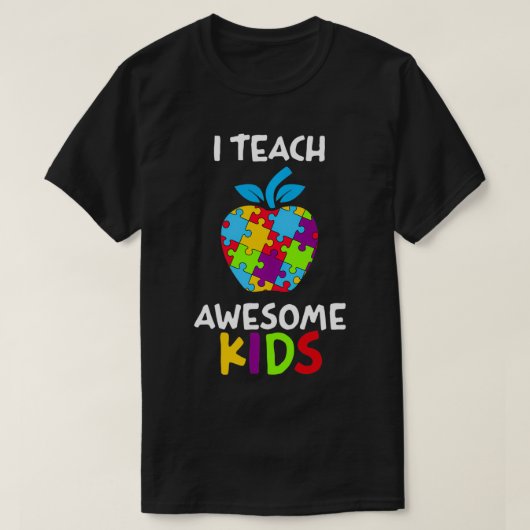 Ik leer Geweldige Kinder autisme leraar T-shirt (Design voorkant)