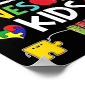 Ik leer Geweldige Kinder shirt Autism Awareness pu Poster (Hoek)