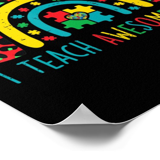 Ik leer Geweldige kinder shirt Autisme Awareness P Poster (Hoek)