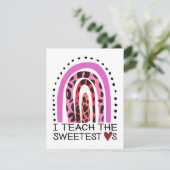 Ik leer het liefste hart regenboog Valentijnse Feestdagenkaart (Staand voorkant)