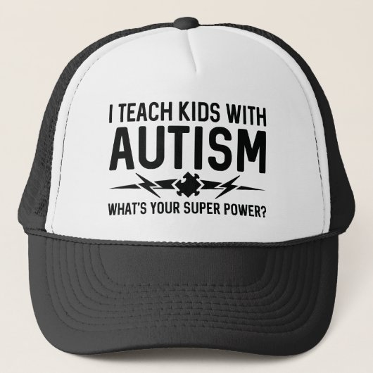 Ik leer kinderen met autisme trucker pet (Voorkant)