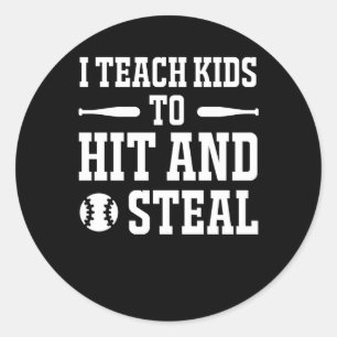 Ik leer Kinderen met steal Softball coach Ronde Sticker