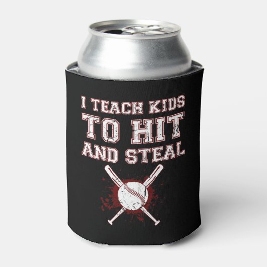 Ik leer Kinderen naar Hit en Steal - Baseball Coac Blikjeskoeler (Blikje Voorkant)