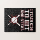 Ik leer Kinderen naar Hit en Steal - Baseball Coac Legpuzzel (Horizontaal)