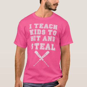 Ik leer Kinderen naar Hit en StealBaseball Coach T-shirt