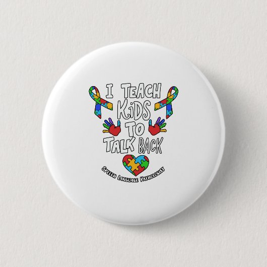 Ik leer Kinderen om de spraaktaaltherapie te herha Ronde Button 5,7 Cm (Voorkant)