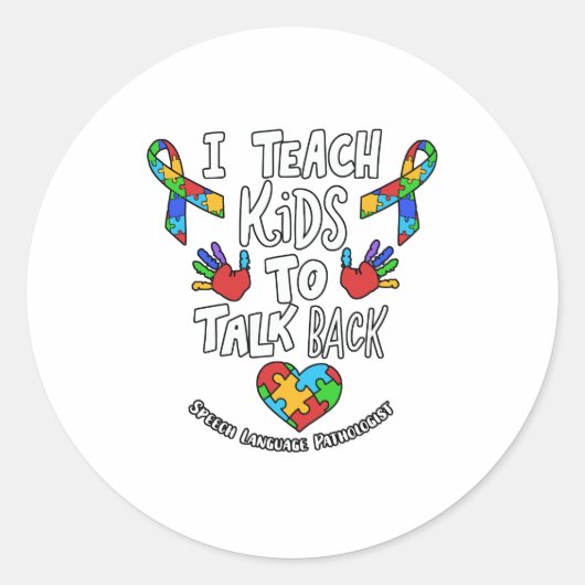 Ik leer Kinderen om de spraaktaaltherapie te herha Ronde Sticker (Voorkant)