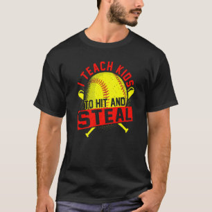 Ik leer Kinderen om met handschoen en steal Softba T-shirt