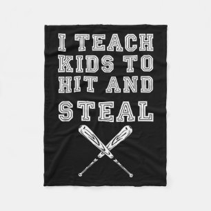 Ik leer Kinderen om te hit en te stomen - honkball Fleece Deken