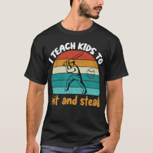 Ik leer kinderen slaan en stelen Funny Retro Vinta T-shirt