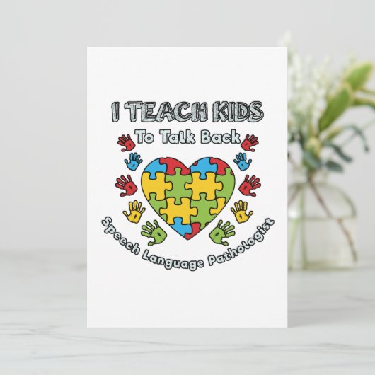 Ik leer kinderen terug te praten Spraak Taal Thera Bedankkaart (Staand voorkant)