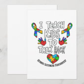 Ik leer kinderen terug te praten Spraaktaaltherapi Bedankkaart (Voorkant / Achterkant)