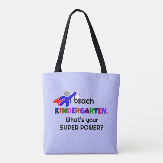Ik leer Kindergarten. Wat is je superkracht? Tote Bag (Achterkant)