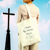 Ik leer kleine mensen over Jesus Church Canvas tas