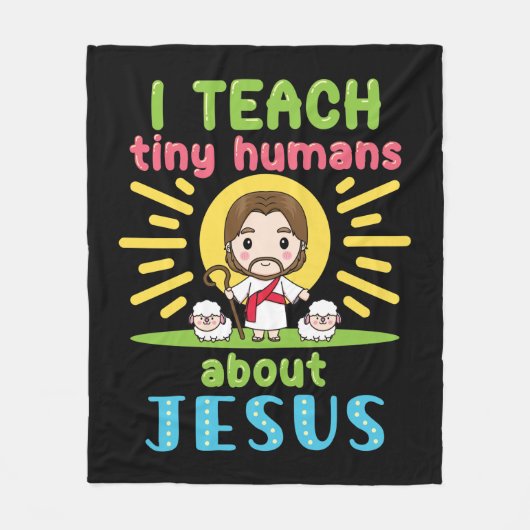 Ik leer kleine mensen over Jezus Christelijk Fleece Deken (Voorkant)