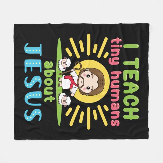 Ik leer kleine mensen over Jezus Christelijk Fleece Deken (Voorkant (Horizontaal))