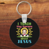 Ik leer kleine mensen over Jezus Christelijk Sleutelhanger (Achterkant)