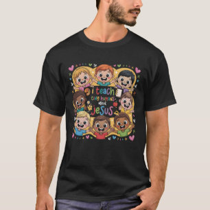 Ik leer kleine mensen over Jezus kleurrijk Christe T-shirt