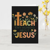 Ik leer kleine mensjes over Jezus Christelijke ler Kaart (Gele Bloem)