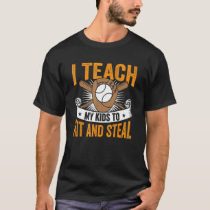 Ik leer mijn Kind om honkbal te hakken en te stele T-shirt