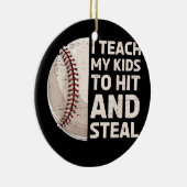 Ik leer mijn Kinderen om honkbal te hakken en te s Keramisch Ornament (Rechts)