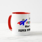 Ik leer natuurkunde. Wat is je superkracht? Mok (Voorkant links)