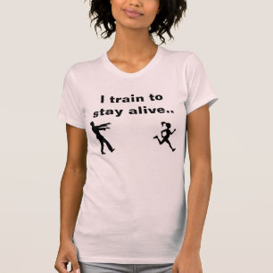 Ik leer om in leven te blijven zombie die shirt ru