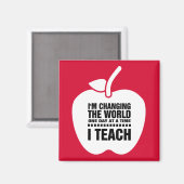 Ik leer. Onderwijsofferte | Apple Gift Magnets Magneet (Voorkant / Achterkant)