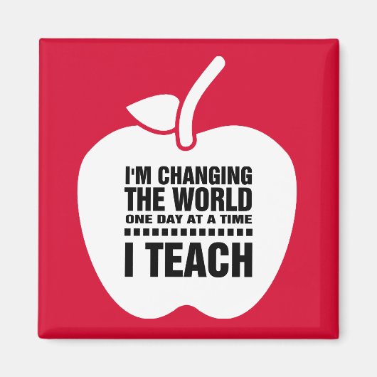 Ik leer. Onderwijsofferte | Apple Gift Magnets Magneet (Voorkant)