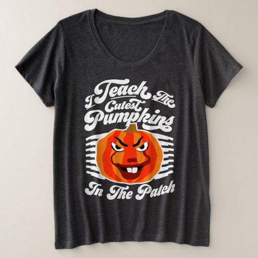 Ik leer Schattigee pompoenen - Grappige Halloween- Grote Maat T-shirt (Design voorkant)