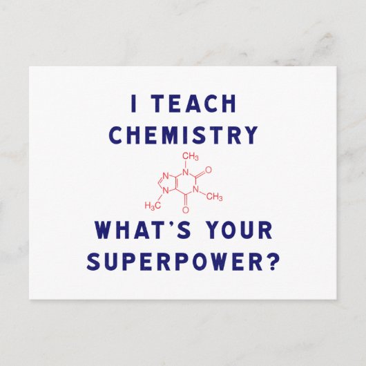 Ik leer scheikunde wat is je Superpower? Briefkaart (Voorkant)