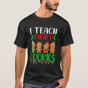 Ik leer slimme koekjes Funny Gingerbread Leraar Ch T-shirt