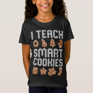 Ik leer Slimme Koekjes Kerstleraar Cute X-Mas T-shirt