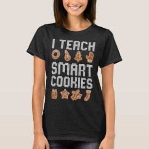 Ik leer Slimme Koekjes Kerstleraar Cute X-Mas T-shirt