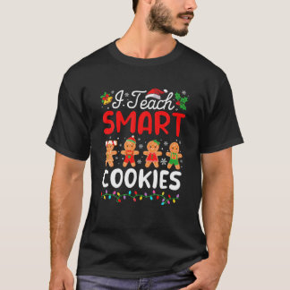 Ik leer slimme koekjes leraar kerst Kerstmis T-shirt