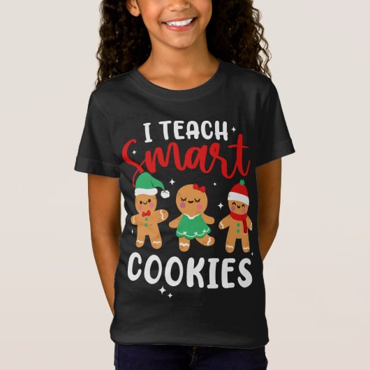 Ik leer slimme koekjes peperkoek kerstpyjama t-shirt (Voorkant)