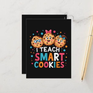 Ik leer slimme koekjes terug naar school leraar feestdagenkaart