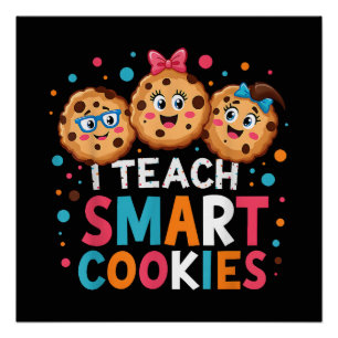 Ik leer slimme koekjes terug naar school leraar perfect poster
